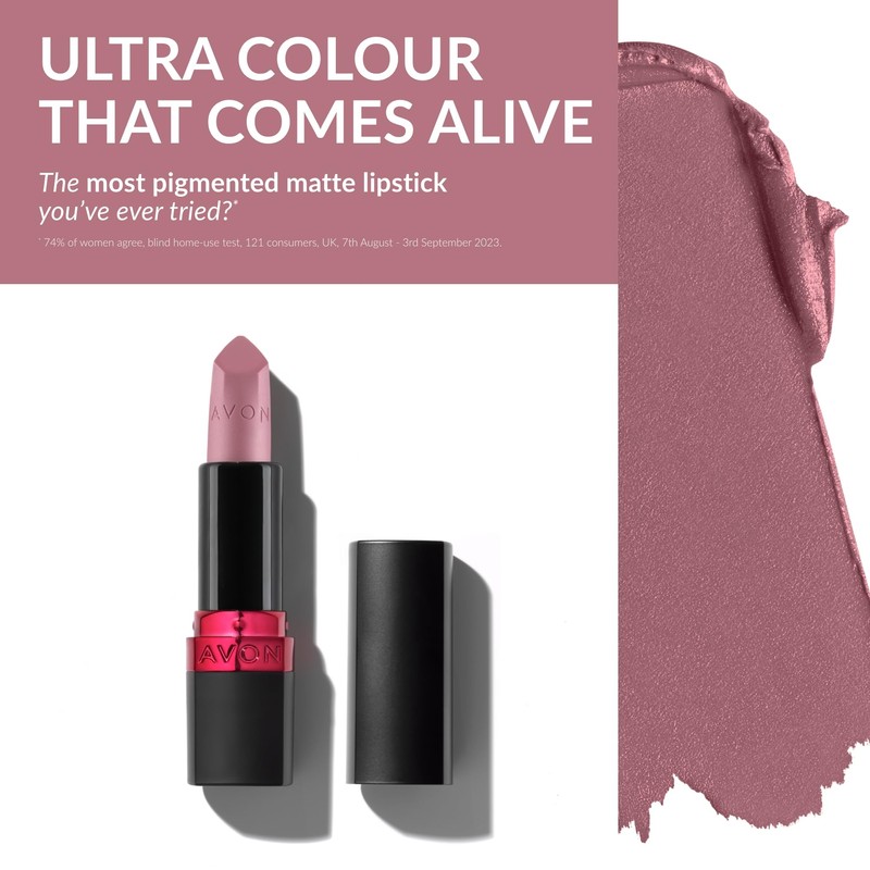 Avon Avon Ultra Matte Lipstick Posh Petal with Vitamin E,