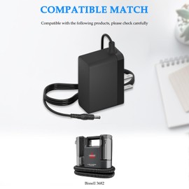 Charger for Bissell Little Green Cordless Carpet Cleaner Power Supply Replacement Original Model 3682 Upholstery Cleaner Power Adapter Cord