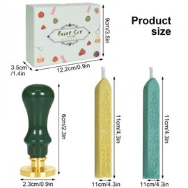 Dokeno Sealing Wax Set, Wax Seal Stamp Set with 2 Pieces Sealing Wax, Sealing Stamp, Wax Stamp Tool with Rose Motif, Sealing Wax Set for Envelopes/Invitations/Cards/Gift