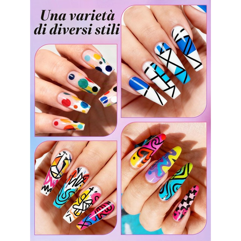 Kalolary Set di 12 Matite per Nail Art 3D, Pennelli