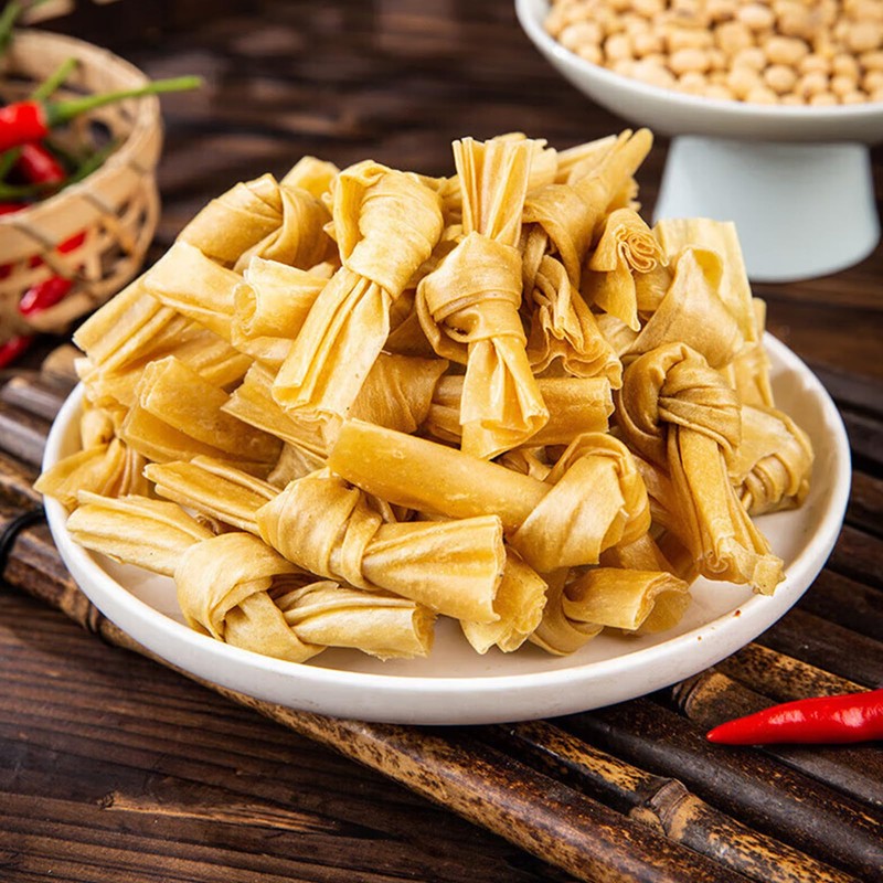 JTEDZI Dried Tofu Skin Knots, 1.1lb (500g) Bean Curd Knots,