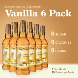 Jordan’s Skinny Syrups Vanilla, Sugar Free Coffee Flavoring Syrup, 25.4 Fl Oz (Pack of 6)