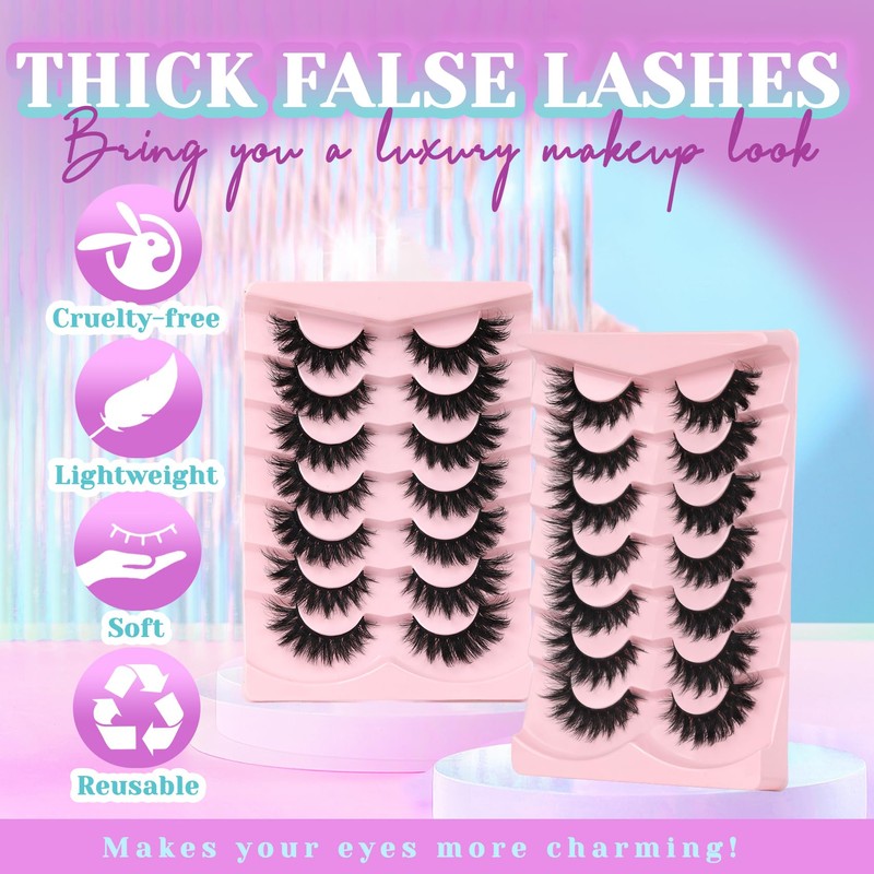 Losha Lashes Volume False Eyelashes Fluffy Cat Eye Lashes 7