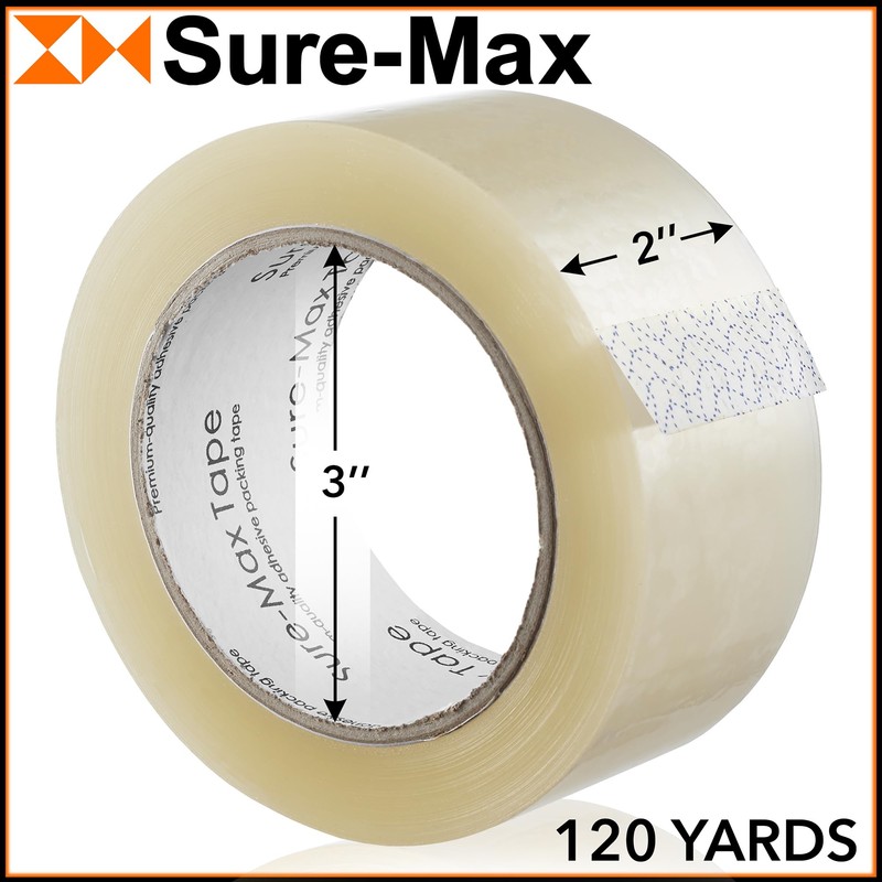 Sure-Max 36 Rolls (Case) Heavy-Duty Shipping & Packing Tape (2"