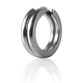 Vinfutin 100pcs/box Stainless Steel Split Rings Double Loop Lure Connector High Strength Fishing Swivel Snaps Flat Split Rings Hyper Wire Heavy Duty 40-115LB Fishing Tackle Saltwater Freshwater (8mm-115lb-100pcs)