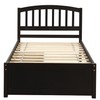 Harper & Bright Designs Twin Bed Frame with Drawers, Espresso,