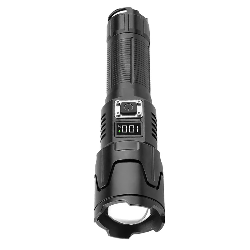 LED Flashlight USB Rechargeable Digital 120000lm High Luminous Flux Ultra