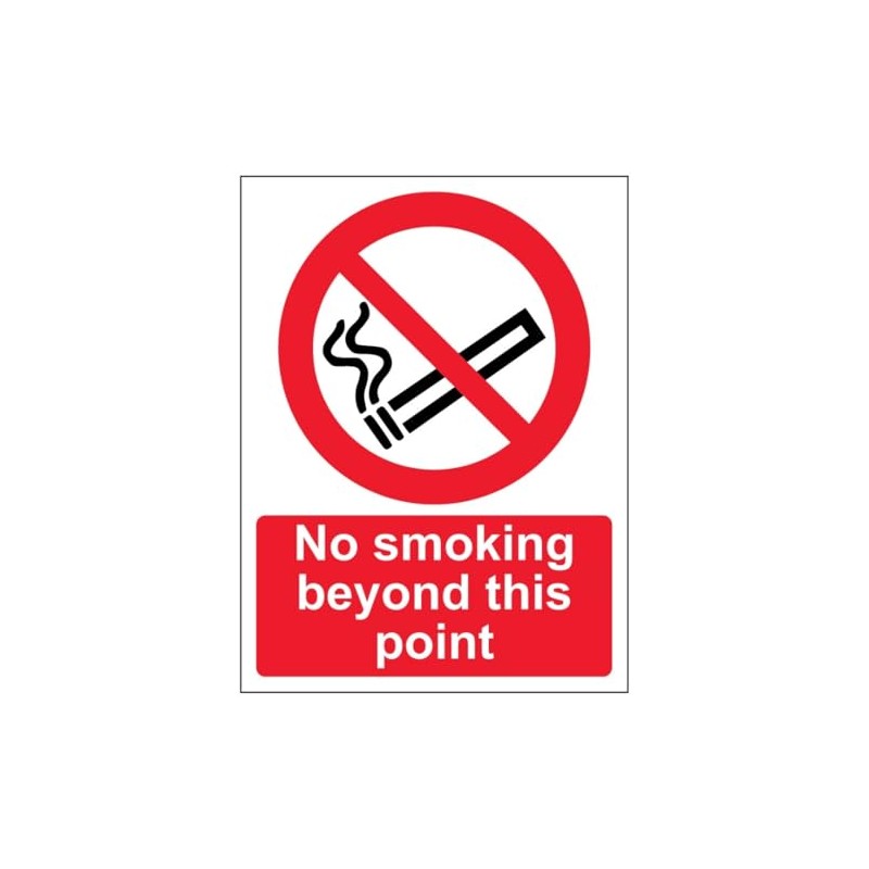 V Safety No Smoking Beyond This Point 150 x 200mm