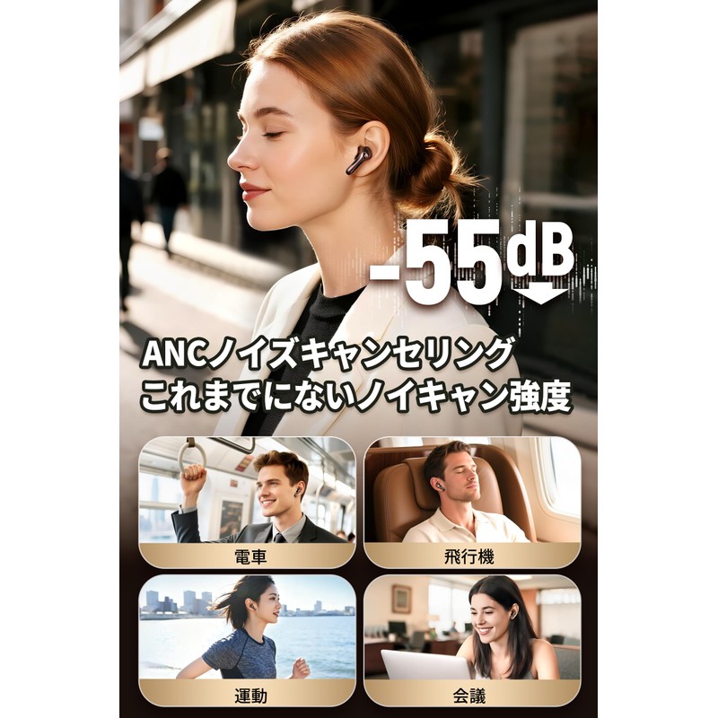 SOUNDPEATS Air5 Pro Wireless Earbuds, 55 dB Noise Canceling, LDAC/aptX,