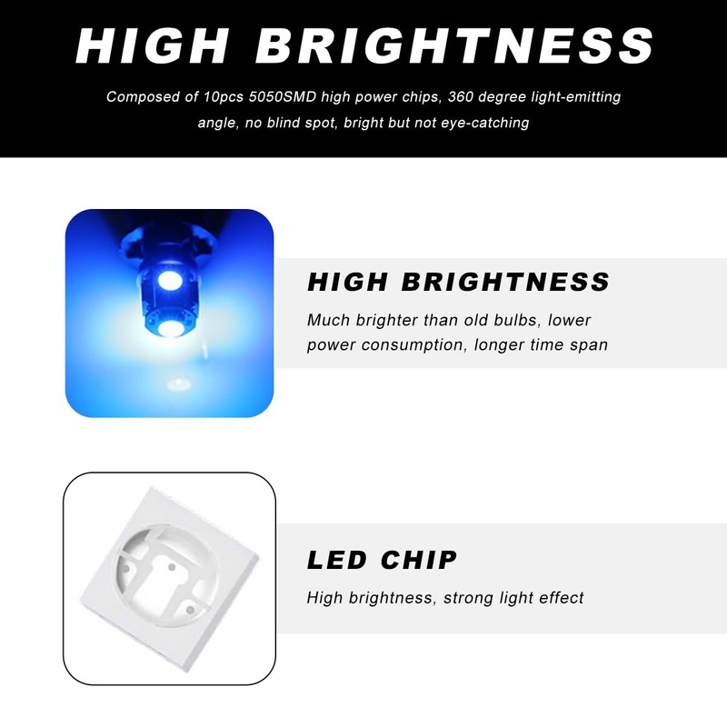 BWBWND 10 PCS LED Light Bulb for Car, Super Bright