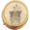 Flowers and Bones Brass Round Pill Box