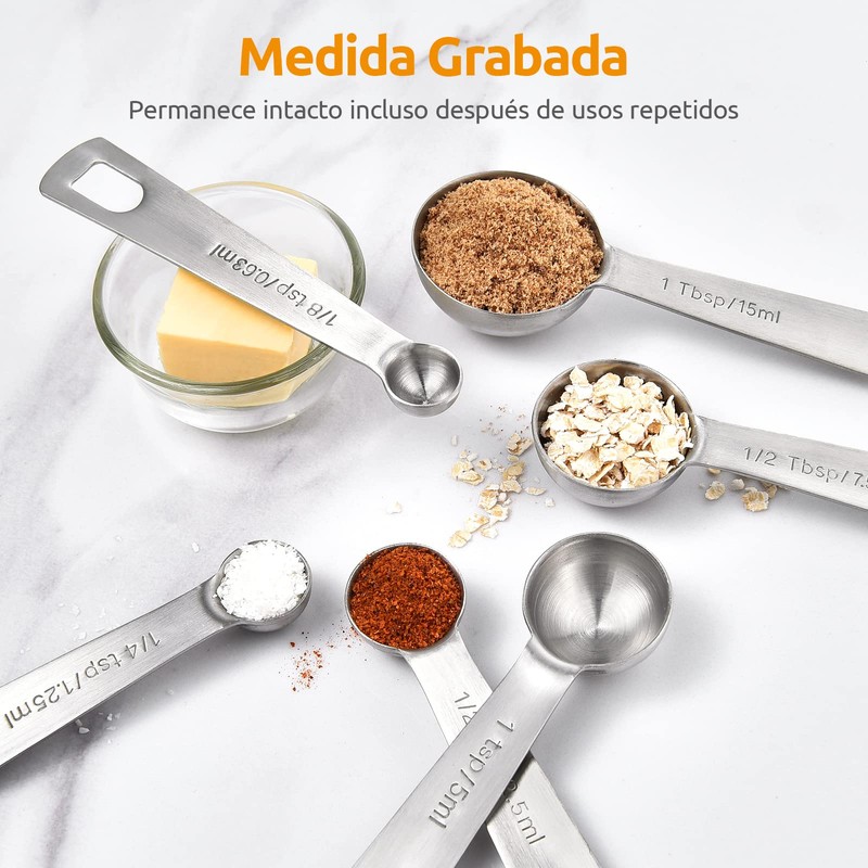 Cucharas medidoras: U-Taste 18/8 Cucharas medidoras de acero inoxidable Juego