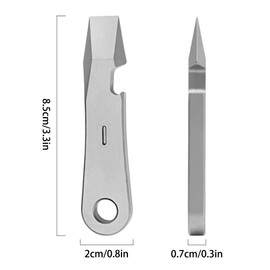 EDC Lever Bar, Titanium Tool, Multifunctional Pry Tool with Bottle Opener/CM Unit Scale Function, Nail Puller, Survival Opener for Camping, Hiking, Hunting