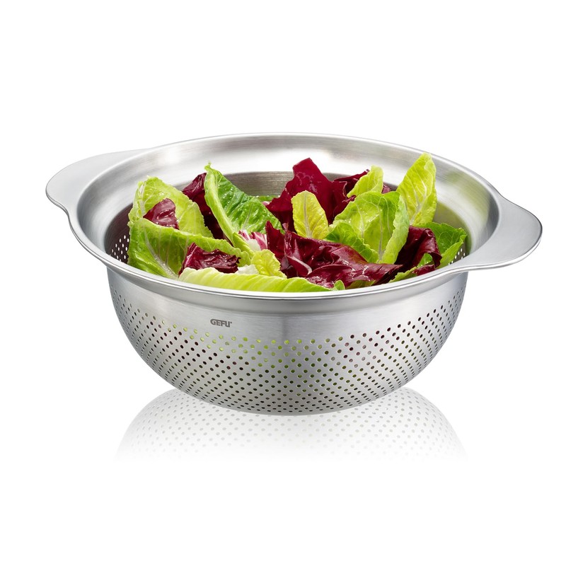 GEFU Premium Kitchen Sieve, Diameter 27 cm, Stainless Steel Pasta