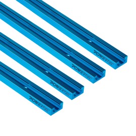 POWERTEC 71373V 48 Inch Double-Cut Profile Universal T-Track with Predrilled Mounting Holes, 4 Pack, T Track for Woodworking Jigs and Fixtures, Drill Press Table, Router Table, Workbench