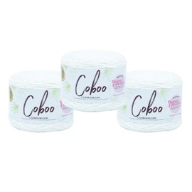 (3 Pack) Lion Brand Yarn 835-100A Coboo Yarn, White
