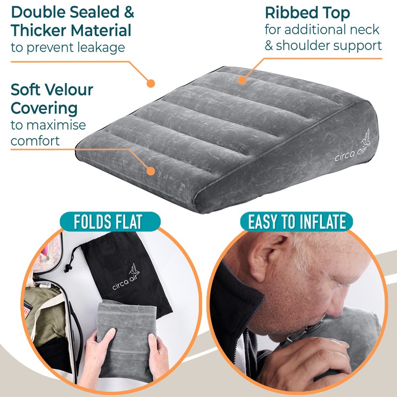Circa Air Inflatable Wedge Pillow for Traveling - Travel Wedge