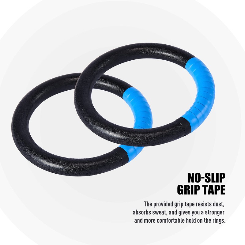 ZELUS Gymnastic Rings, Exercise Olympic Rings with Adjustable Straps, Steel