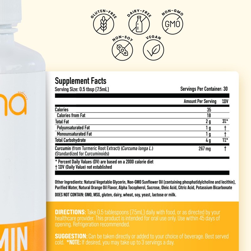 Manna Vitamins Evolved Liposomal Liquid Curcumin for Advanced Absorption Best