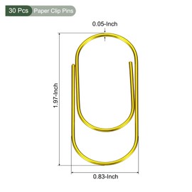 YOKIVE 30 Pcs Paper Clip, Wide Coated Large Clips with Box, Keep Table Neat, Great for Office, Art, Home, Daily Use (Gold Tone, 2-Inch)