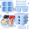 Ziliny 12 Pcs 4 Divided Compartments Snack Containers Bento Wheat