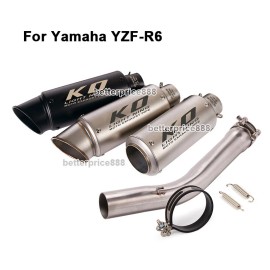 Unbranded For Yamaha YZF-R6 1999-2005 Exhaust Mid Pipe Link 51mm Muffler With DB Killer