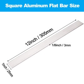 6 Pieces Square Aluminum Bar, 1/8" Thickness X 1" Width X 12" Length Square Aluminum Flat Bar, 6061 Aluminum Flat Plate, 3mm X 25mm X 305mm T6511 Solid New Mill Stock