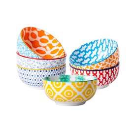 Gibsimi Ceramic Dipping Bowls Set - 4 Oz Porcelain Small Dessert Bowl 3.5 Inch Small Bowls for Yogurt, Snack, Appetizer Side, Dishes - Microwave Dishwasher Safe - Set of 6 - Assorted Colors
