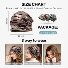 Gorro de verano para mujer para hombre, sombreros bohemios para adultos, sombreros de enano, gorro de quimioterapia para el cáncer, gorras holgadas de calavera para dormir, C-1393pack-parte superior