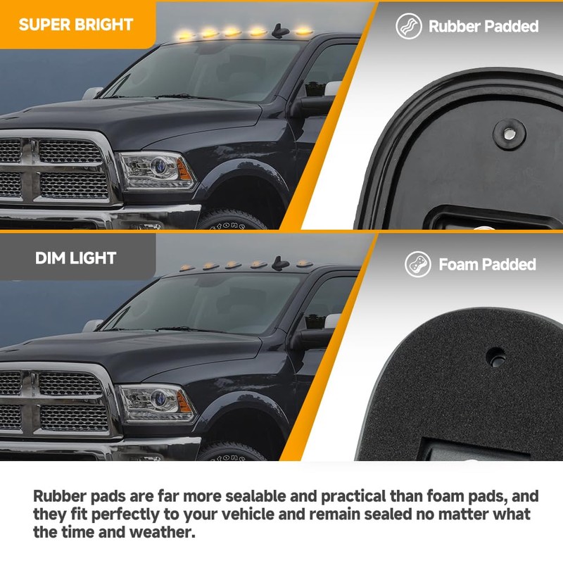 5PCS LED Cab Marker Lights for 2003-2018 Dodge Ram 1500