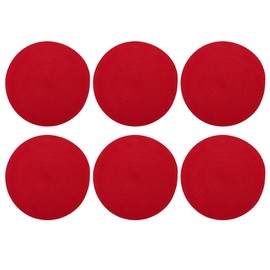 marysgift Red Coasters for Drinks, Round Woven Coasters Set of 6, Drink Coasters for Coffee Table, 11 x 11 cm Coasters for Home Office Coffee Bar Table (2-0028,Red)