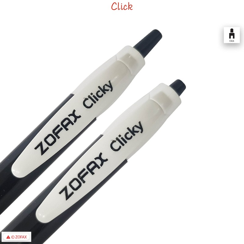 ZOFAX ClicRT Retractable Ballpoint Pens, BLACK, Fine Point (0.7mm), Pack