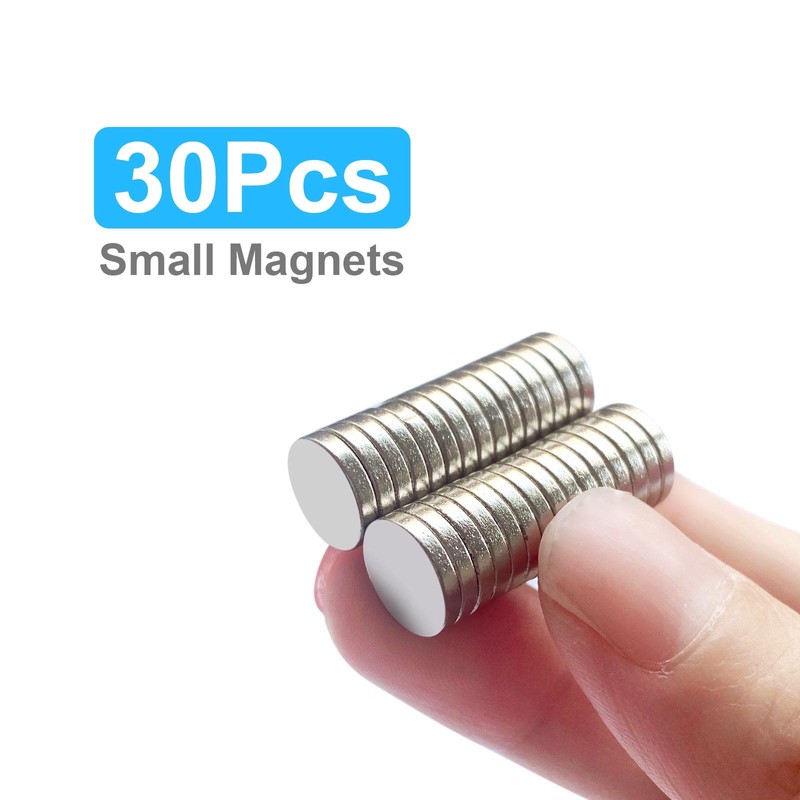 30Pcs Tiny Fridge Magnets, 10x2 mm Small Round Refrigerator Magnets,