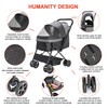 LPOTIUS Lightweight Dog Stroller with Reversible Handle for Medium Small