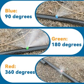 240 Pcs Drip Irrigation Emitters,Micro Sprayer Irrigation Misting Nozzles With 2 hole punchers for Plants Lawn Water Irrigation System (Blue 90 degrees,Green 180 degrees,Red 360 degrees)