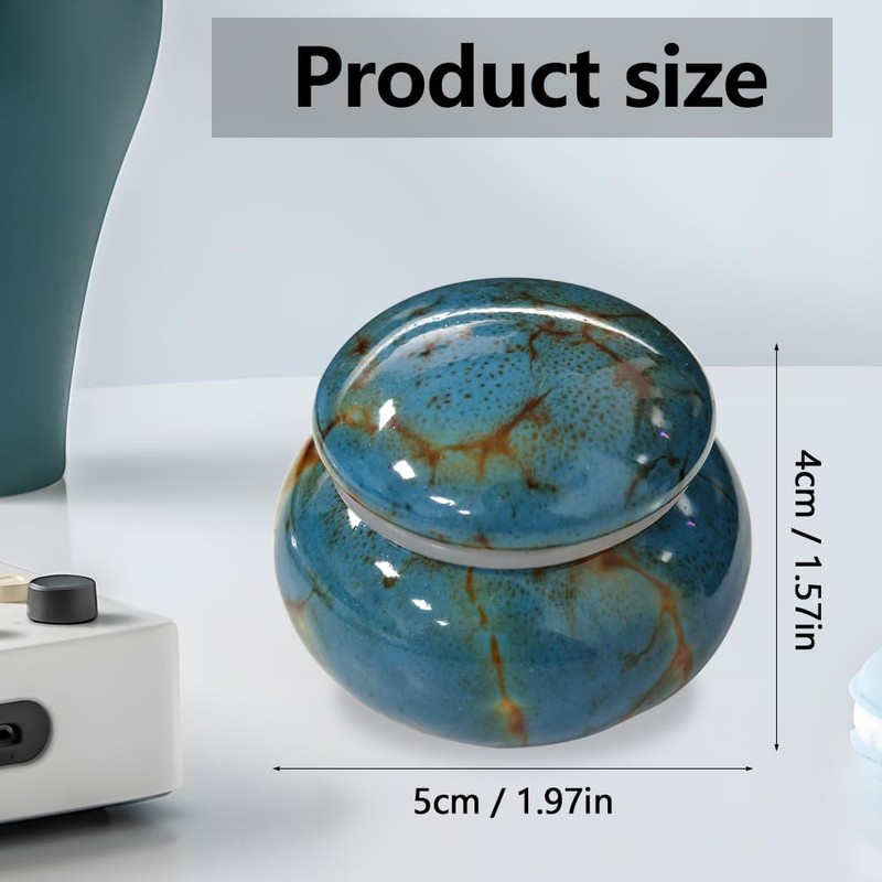 GOIYZTTR Small Urn Mini Ceramic Urn - 5 cm Handmade