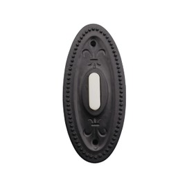 HOMEnhancements Rubbed Bronze Traditional Round Doorbell, Wired Doorbell Button, Decorative Doorbells for home