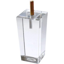 6 inch Pyramid Acrylic Furniture DIY Legs Clear Glass Feet for End Table Coffee Tables Buffets Cabinet Bed (Pack of 4)
