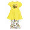 Unique Baby Girls Ruffle Capri Eat Sleep School Repeat Back