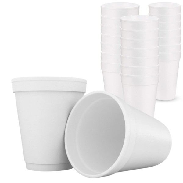 Concession Essentials 16oz Disposable White Foam Cups - Pack of