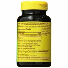 Nature Made Vitamin D3 2000 IU Supplement Tablets Value Size 220 Count Pack of 2