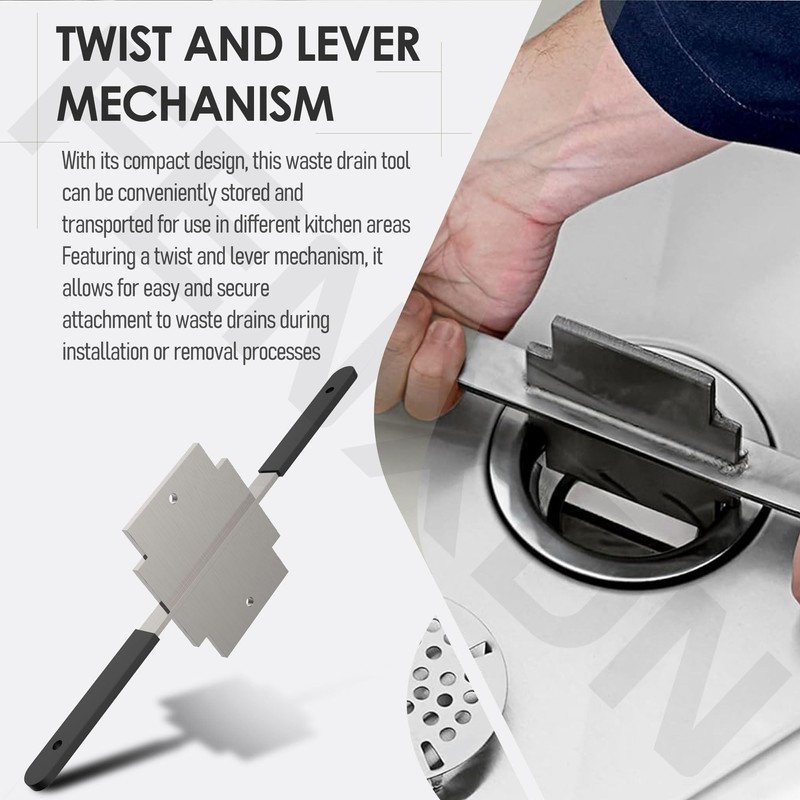 Waste Drain Tool for 3 Tier Sink in Commercial Kitchens,