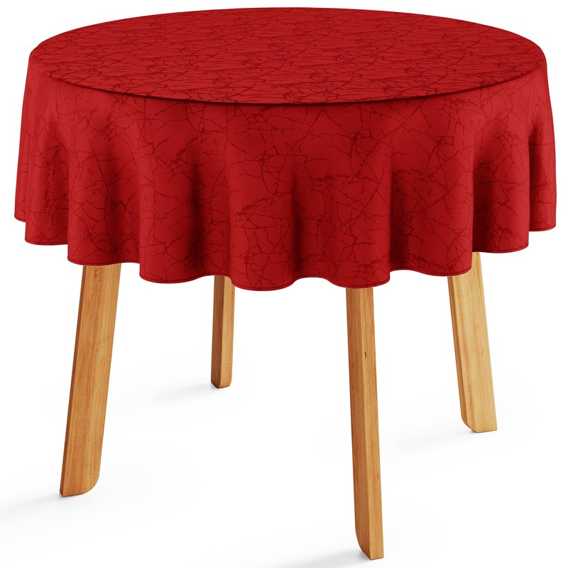 Filumi Tablecloth 120 x 120 cm Round Red Washable for