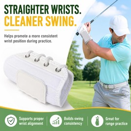 Golf Wrist Training Aid Brace for Right-Handed Golfers – Golf Wrist Support Brace With Steel Plates, Helps Wrist Hinge Control & Straight Swing Position – Golf Swing Trainer for Men & Women