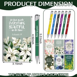 Geyee 24 Pcs Mini Motivational Pens Inspirational Notepads Bulk Appreciation Gifts Small Journals Funny Ballpoint Pen Set Prizes Men Women Office Travel Party Favors(Classic Bible)