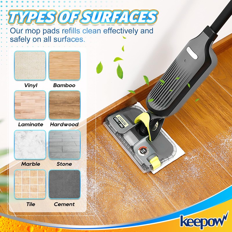 KEEPOW Reusable Vacmop Replacement Pads Compatible with Shark Vacmop VM252