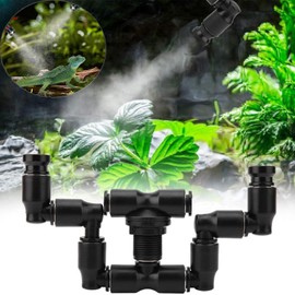 Guolich Reptile Fogger Mist Sprinkler, Terrarium Accessories, Adjustable Pet Cooling Nozzle, 360 Adjustable Mist System, Cooling Humidification Anti-Drying, for Reptiles/Plants/Flowers (2 Nozzles)