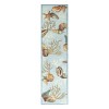 Homeroots 8' Blue Seashell and Coral Hand Tufted Runner Rug