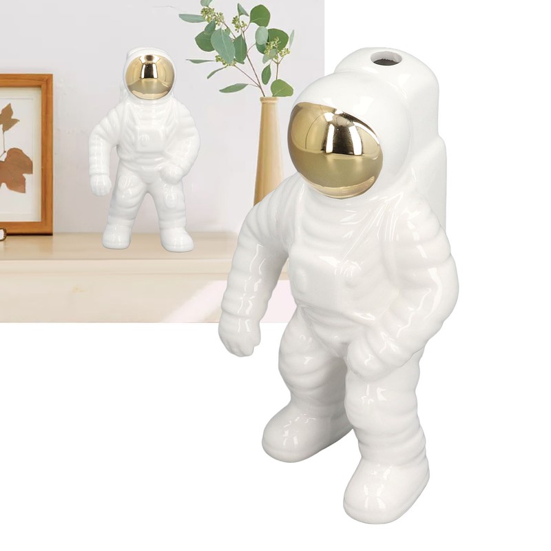 Ceramic Space Man Astronaut Figure Statue Modern Space Man Vase