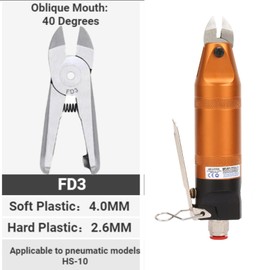 HS10 Pneumatic Air Scissors 2.6-4.0mm Cutting Capacity Alloy Steel Shears for Plastic Iron Copper Wires Industrial Repair Workshop (HS10-FD3)